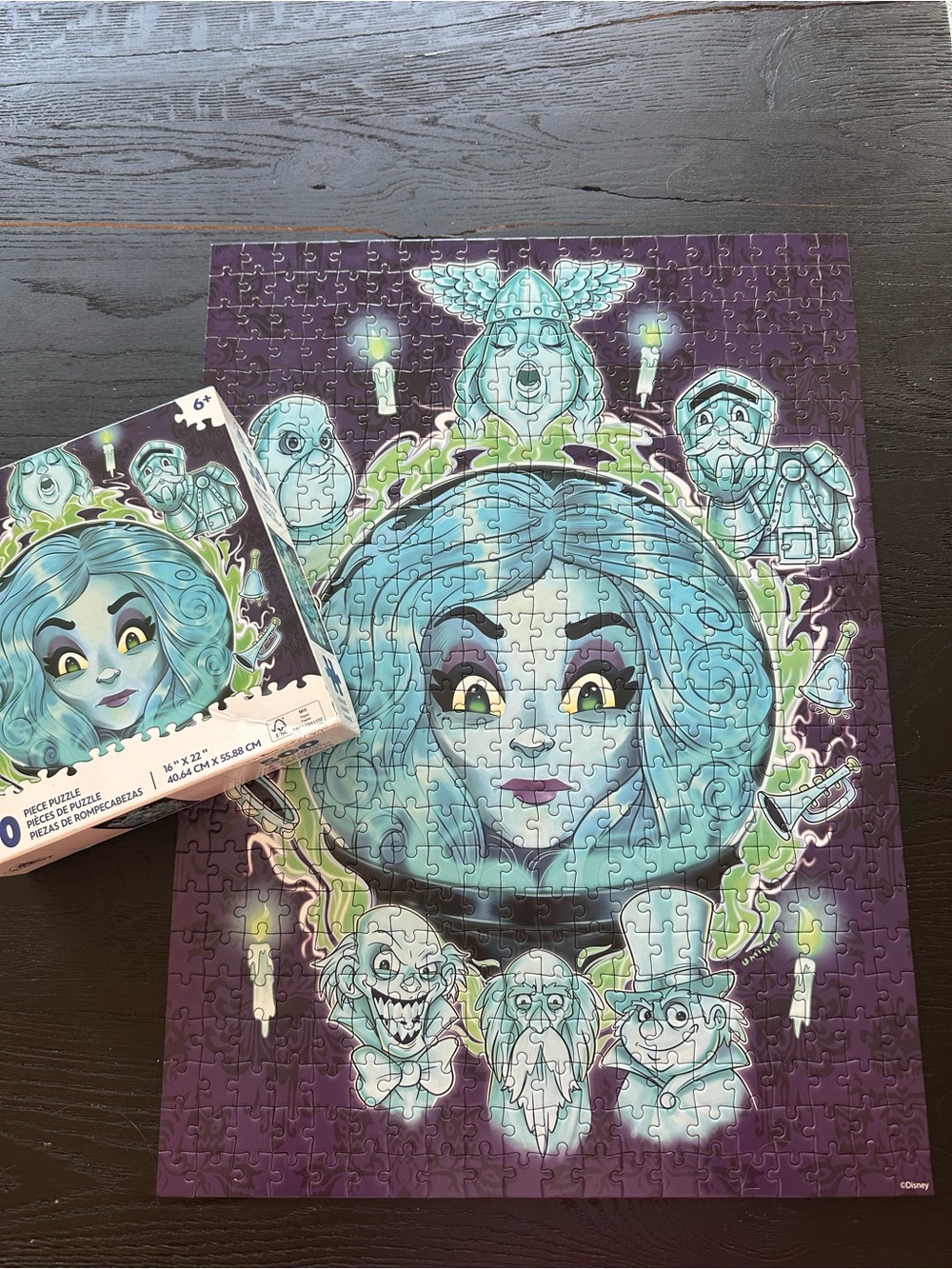 Haunted Mansion Crystal Ball 500 Piece Puzzle - Teal & Purple Disney Puzzle